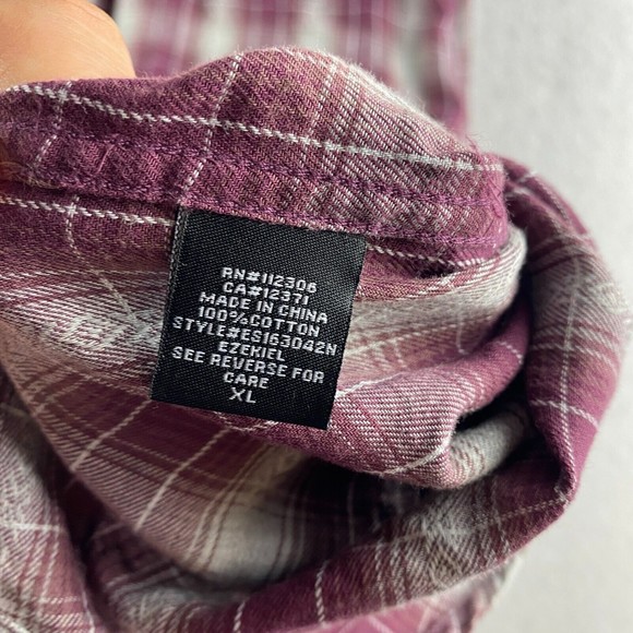 Ezekiel Button-Up Shirt Mens XL Multicolor Plaid Short Sleeve Button Collar - Picture 15 of 16